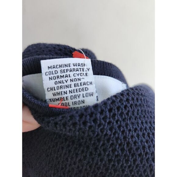 NWT Magaschoni Women Dark Blue Cotton/Modal Open Knit Dolman Sleeve Top Large - Picture 9 of 9